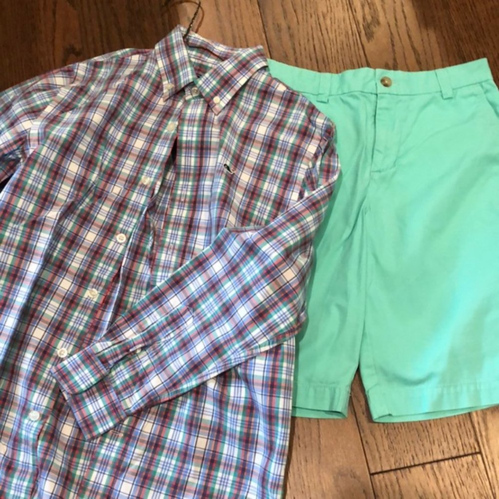 Boys Vineyard Vines Whale Shirt M 12-14